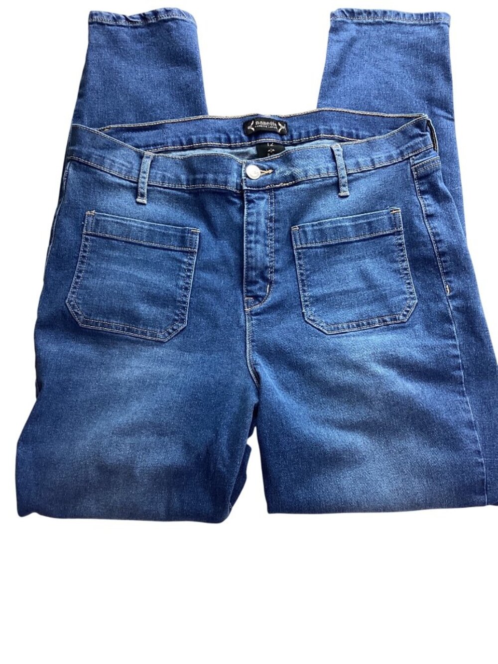 Nanette Lepore Belle High Rise Skinny Jeans*Sz 12*Blue Denim Stretch*Femboy*EUC
